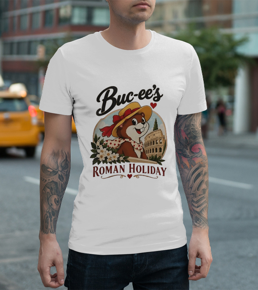 Buc Ee's Roman Holiday Travel Far Good Snacks Colosseum Adventure T-Shirt