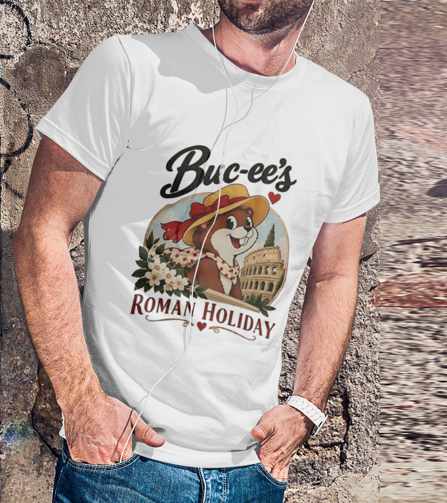 Buc Ee's Roman Holiday Travel Far Good Snacks Colosseum Adventure T-Shirt