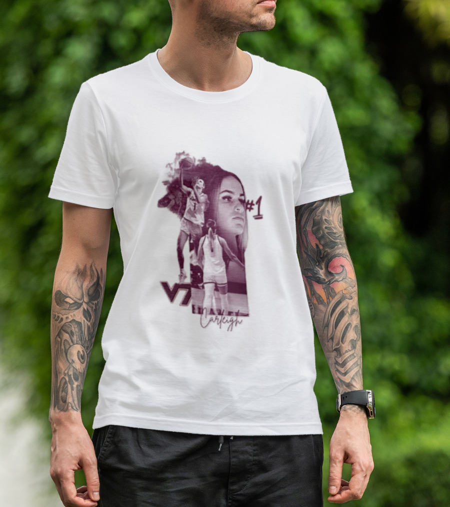 Carleigh Wenzel Virginia Tech Hokies Number 1 Let's Go Hokies Basketball Player VT T-Shirt