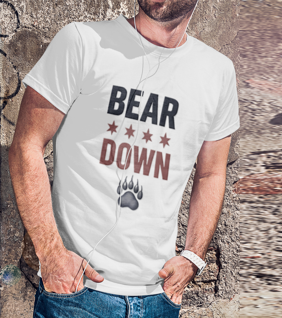 Chicago Bears Bear Down Four Stars Paw Football Team T-Shirt