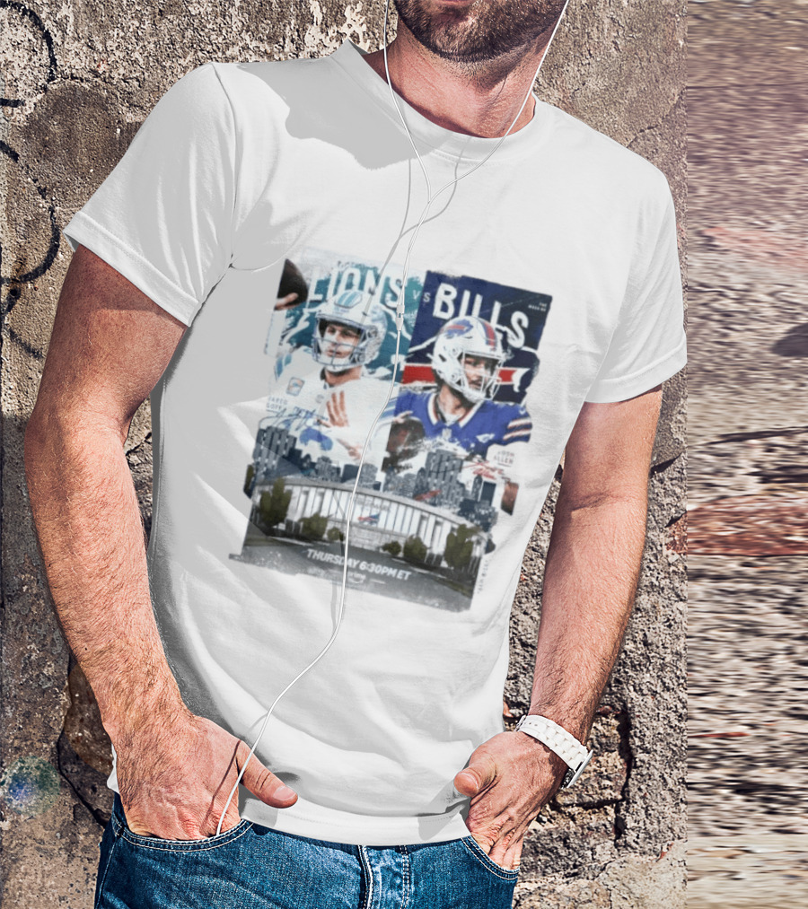Jared Goff Detroit Lions Vs Josh Allen Buffalo Bills Thursday Night Football Week 02 6:30 PM ET T-Shirt