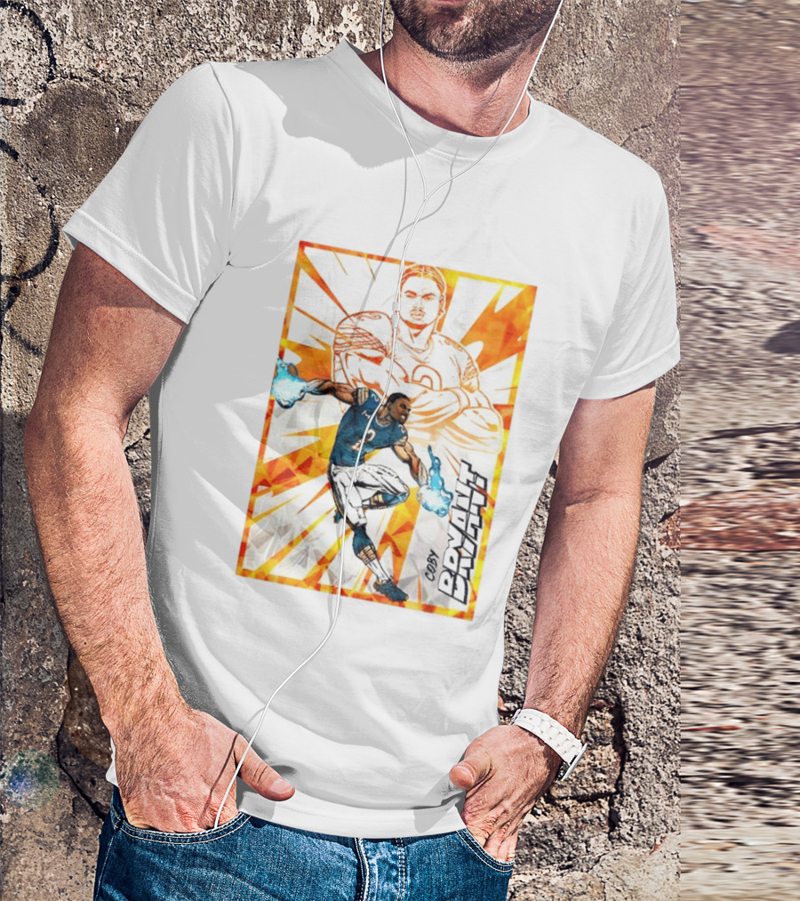 Coby Bryant Seattle Seahawks Football Card Dynamic Illustration With Chicago Bears T-Shirt