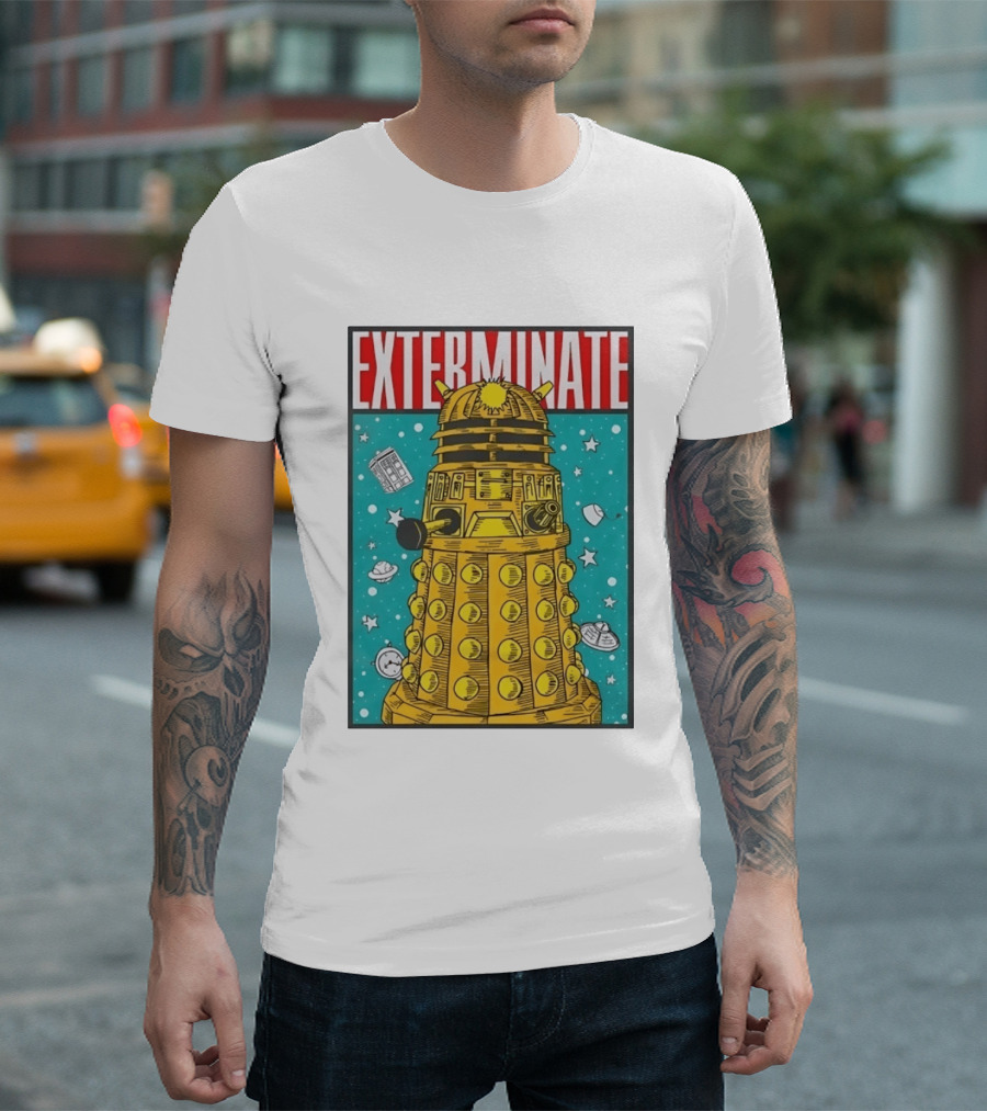 Doctor Who Dalek Exterminate Sci Fi BBC Classic Alien Robot T-Shirt