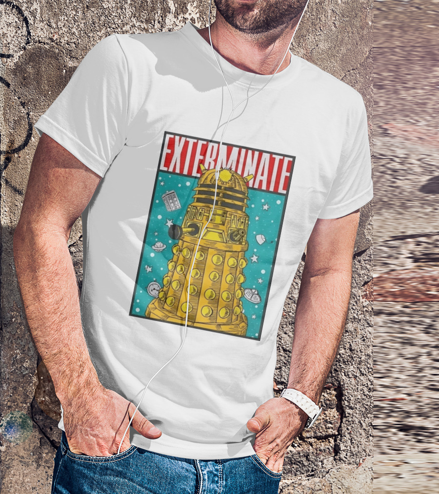 Doctor Who Dalek Exterminate Sci Fi BBC Classic Alien Robot T-Shirt
