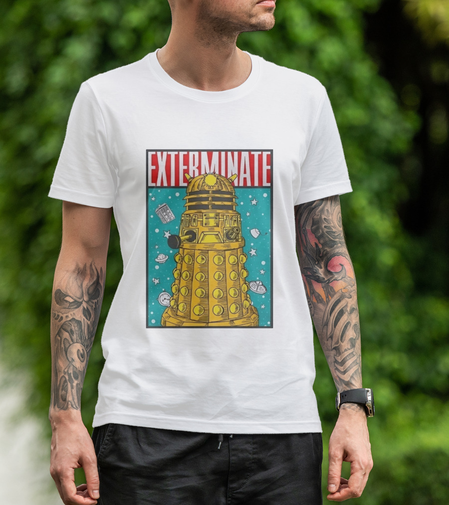 Doctor Who Dalek Exterminate Sci Fi BBC Classic Alien Robot T-Shirt