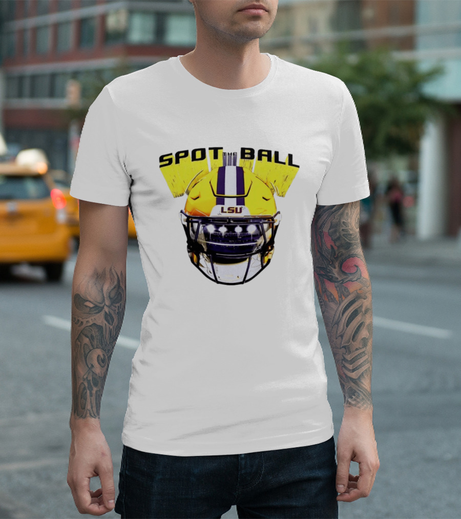 LSU Tigers Spot The Ball 2026 Football Helmet T-Shirt