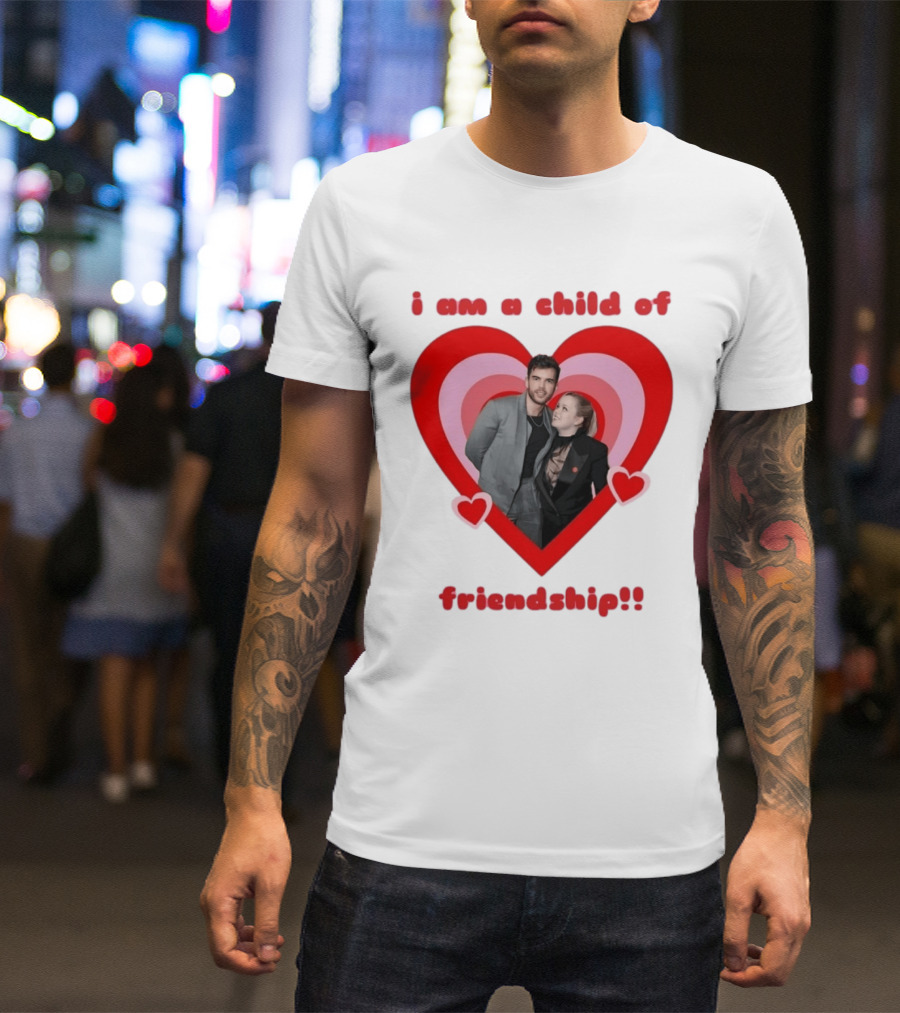 Luke Newton Nicola Coughlan I Am A Child Of Friendship Heart T-Shirt