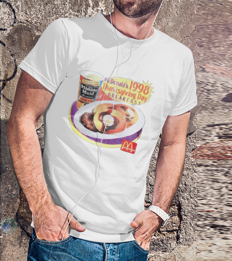 Minute Maid Orange Juice McDonald's 1998 Thanksgiving Day Breakfast Burgers T-Shirt