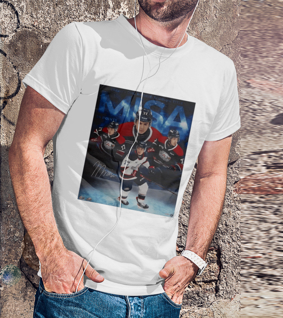 Michael Misa Saginaw Spirit 2022 23 OHL Rookie 56 Points T-Shirt