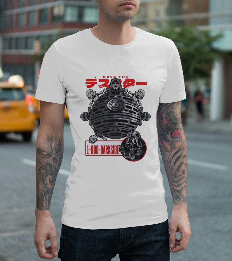Save The Death Star 1 800 Darkside Star Wars Darth Vader And Stormtroopers T-Shirt