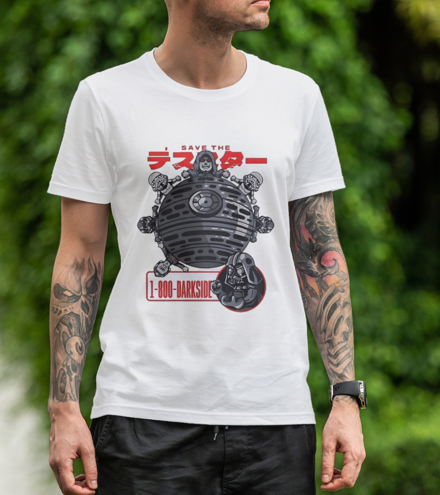 Save The Death Star 1 800 Darkside Star Wars Darth Vader And Stormtroopers T-Shirt