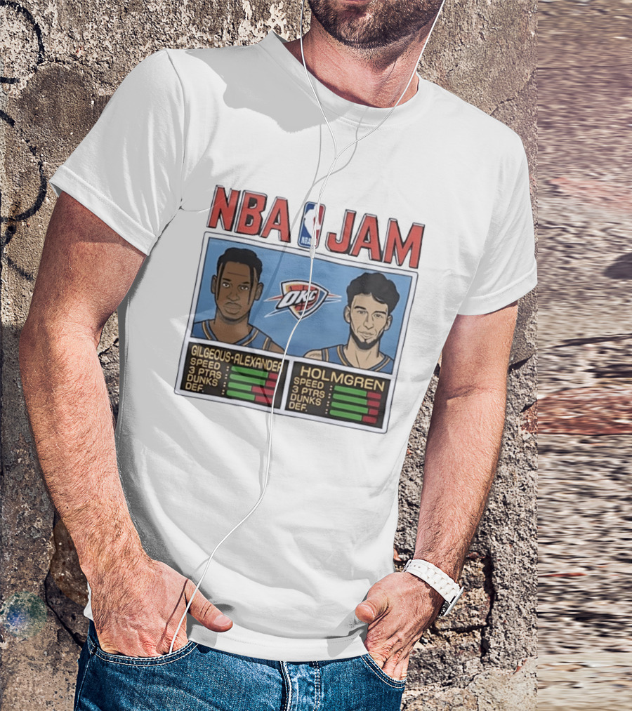 NBA Jam Shai Gilgeous Alexander Chet Holmgren OKC Thunder Stats T-Shirt