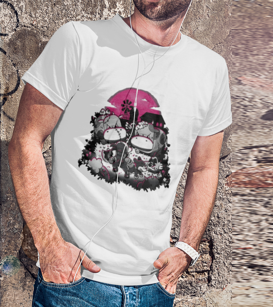 Harvest Moon Pete Zombie Farm Animals Horror Night Of The Living Farm Village T-Shirt