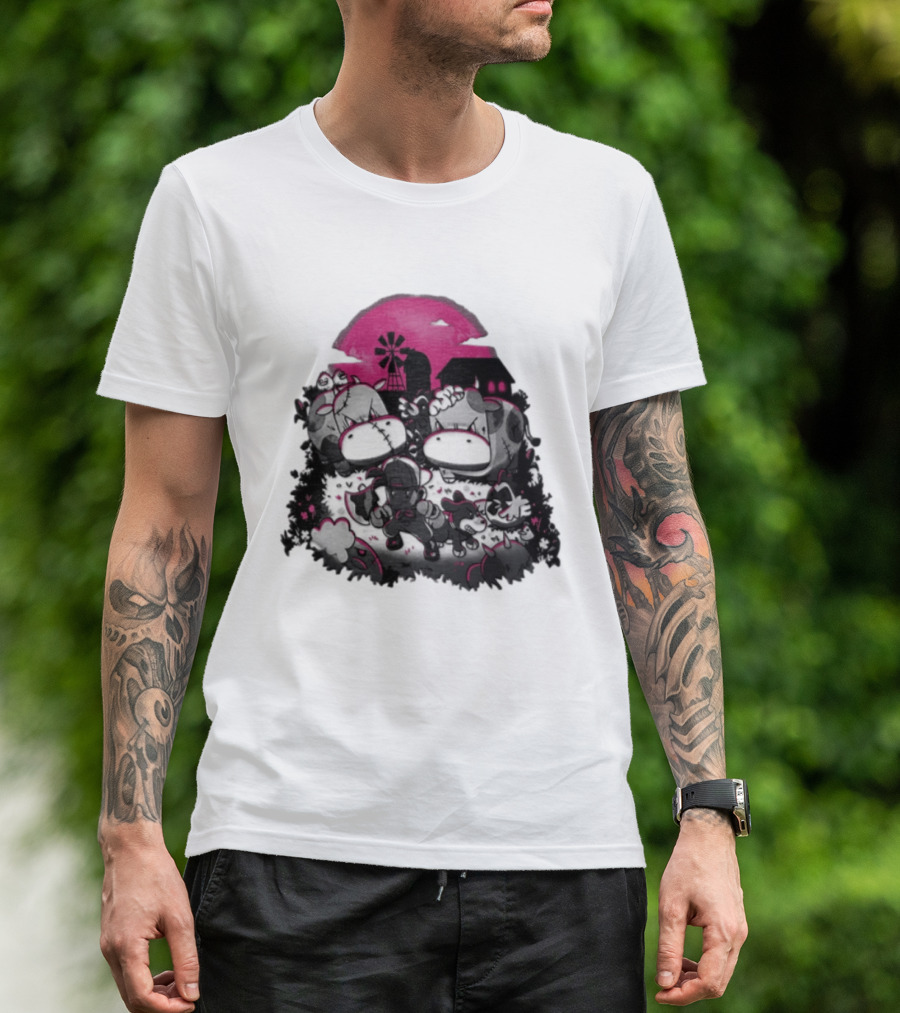 Harvest Moon Pete Zombie Farm Animals Horror Night Of The Living Farm Village T-Shirt