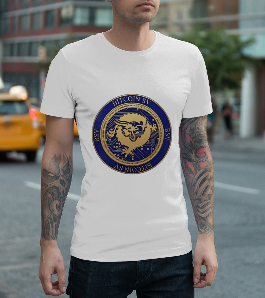 Bitcoin SV BSV Cryptocurrency Dragon Emblem My Pronouns Are All T-Shirt