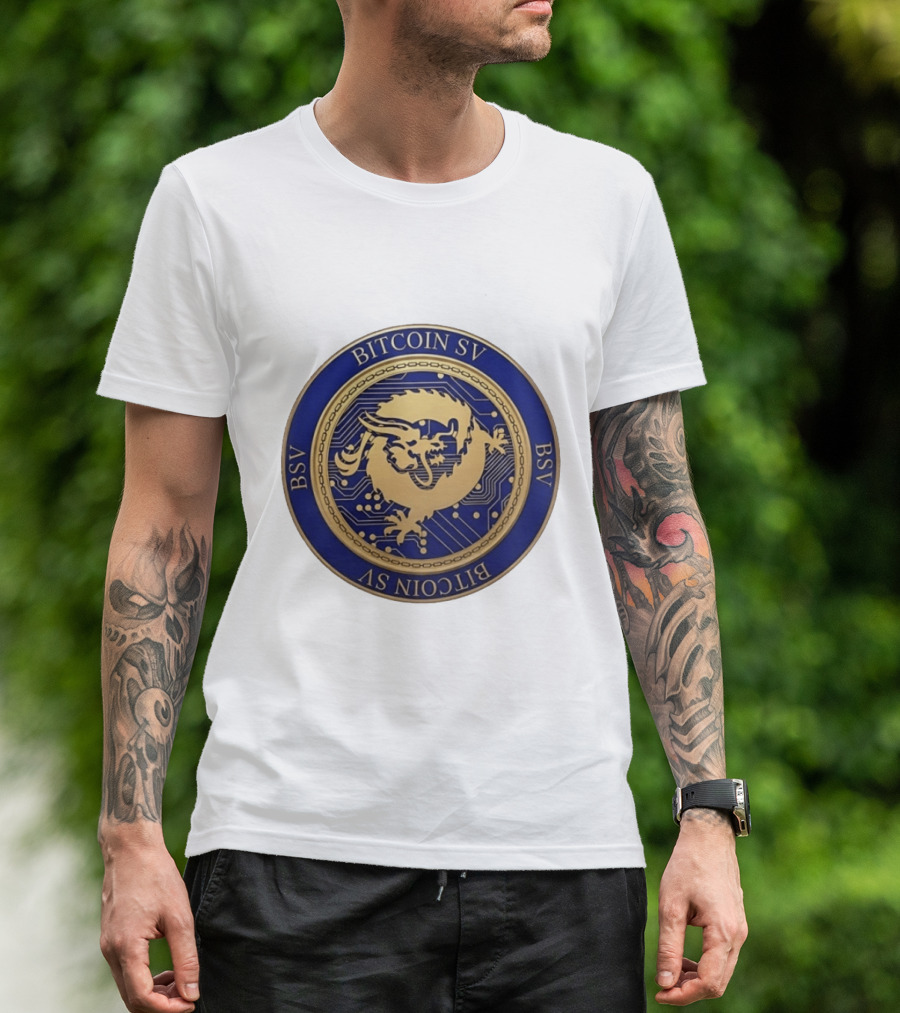 Bitcoin SV BSV Cryptocurrency Dragon Emblem My Pronouns Are All T-Shirt