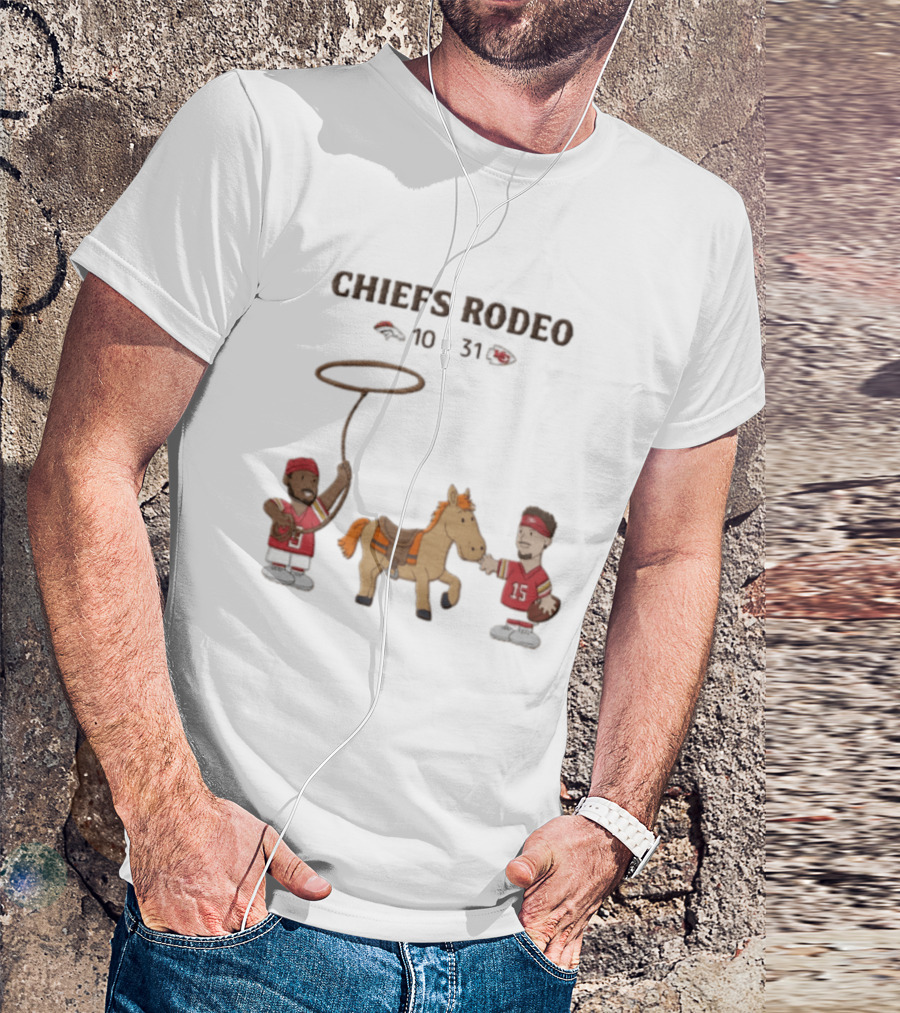 Patrick Mahomes Travis Kelce Chiefs Rodeo 10 31 Broncos T-Shirt