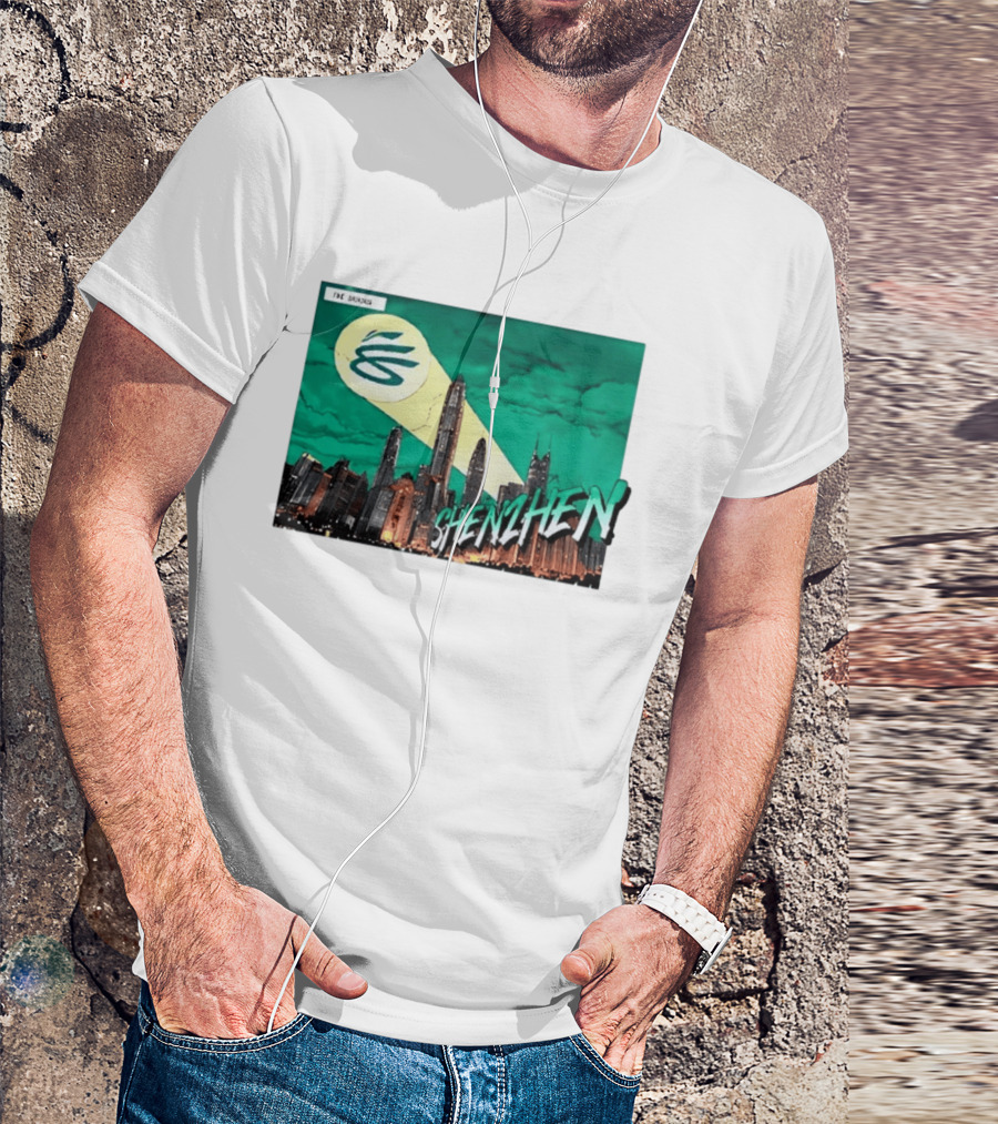Shenzhen City Skyline With Illuminated Beacon And Clouds T-Shirt