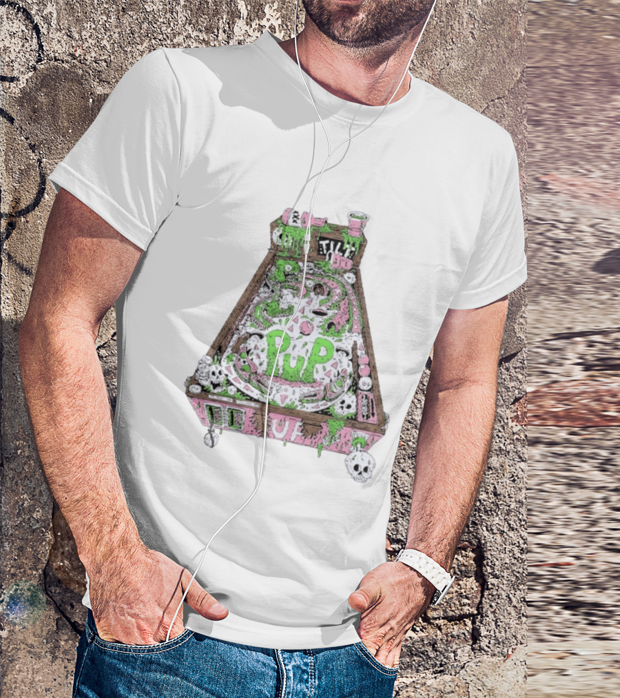 Pup Pinball Machine Slime Tilt Ugh Punk Rock Alternative T-Shirt