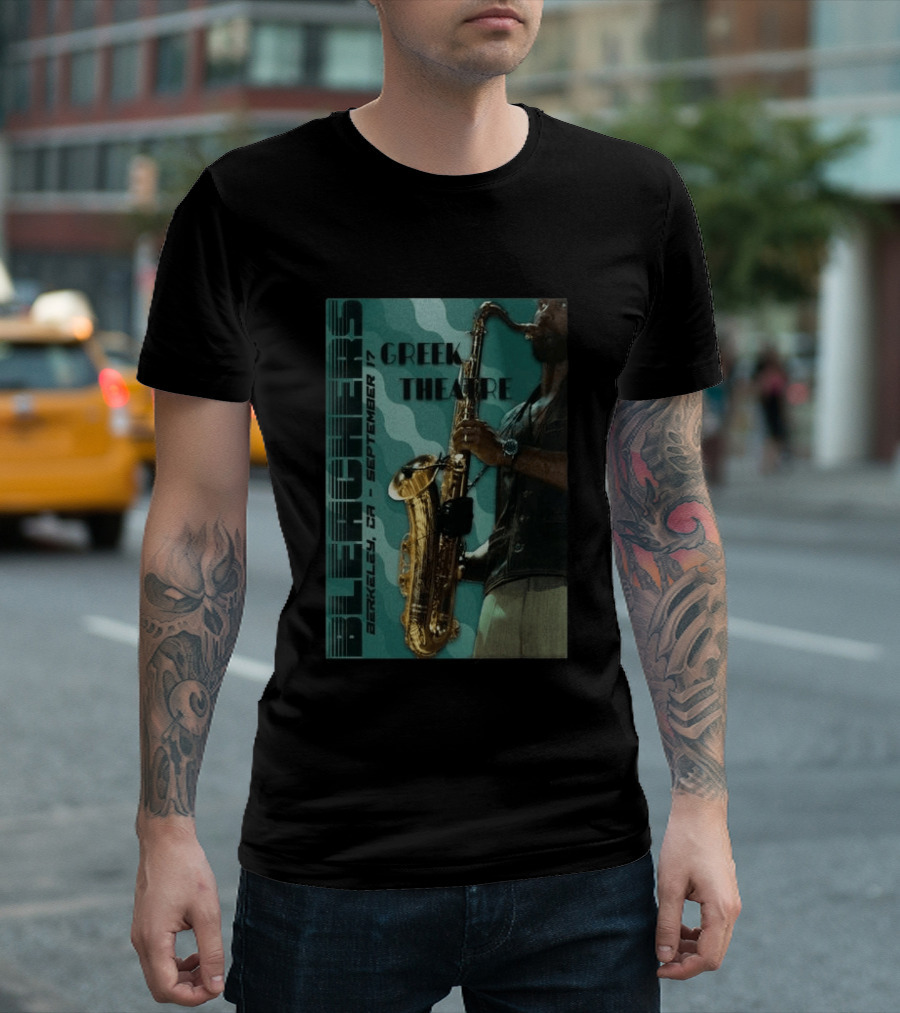 Bleachers Berkeley September 17 Greek Theatre Saxophone Player T-Shirt