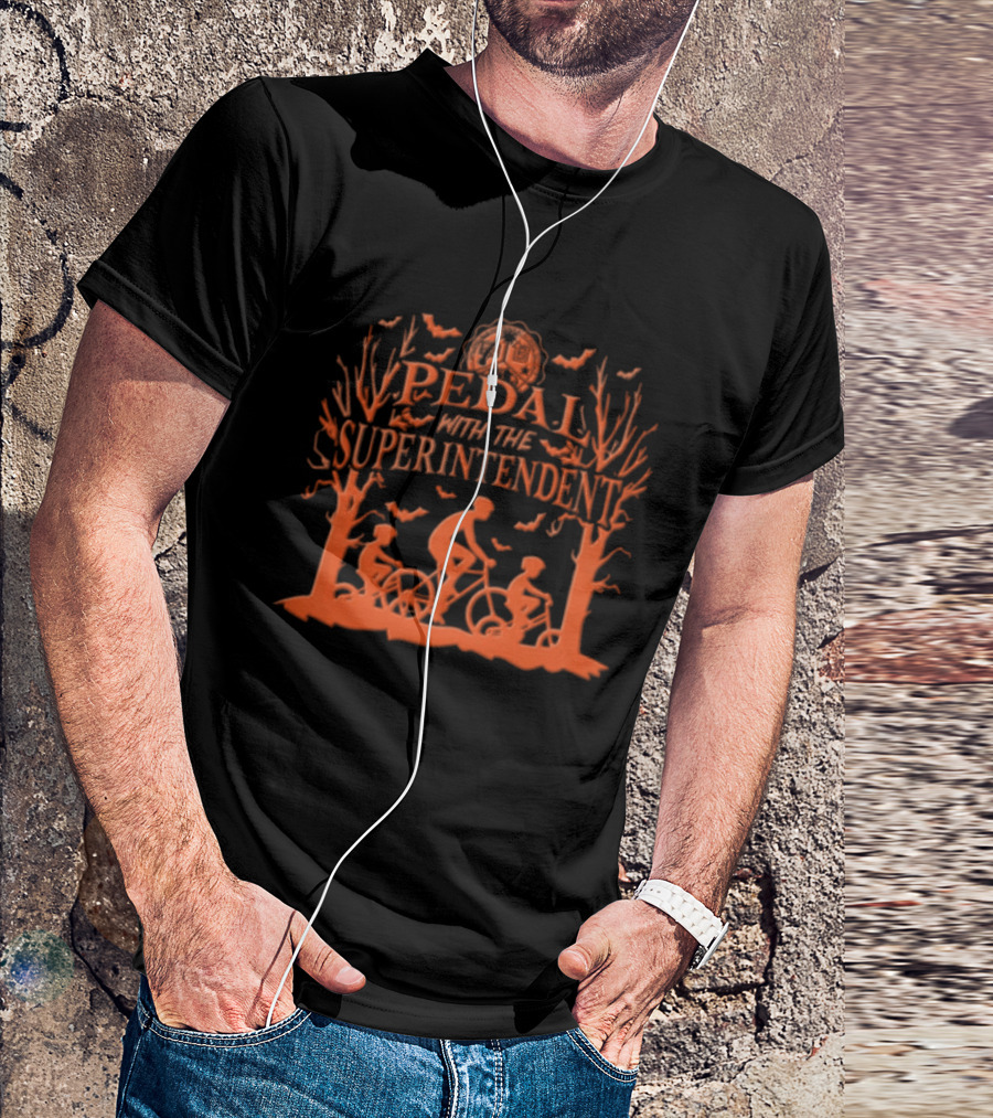Brownsville Independent School District Pedal With The Superintendent Cycling Event Trees And Bats T-Shirt
