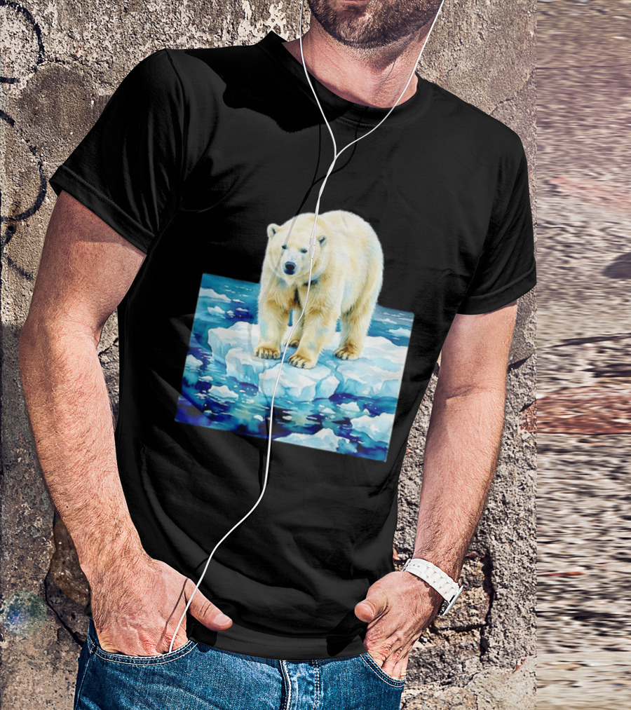 Majestic Polar Bear On Melting Iceberg Arctic Wildlife Scene T-Shirt