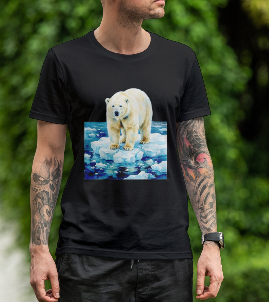 Majestic Polar Bear On Melting Iceberg Arctic Wildlife Scene T-Shirt