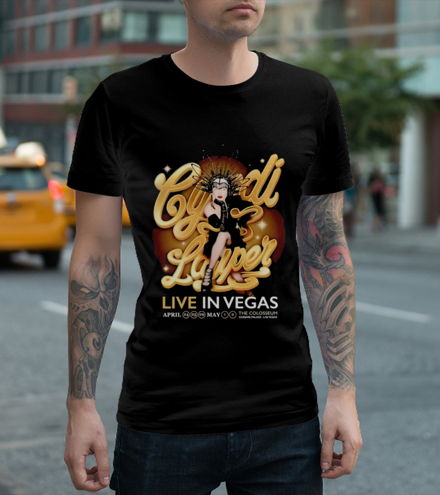 Cyndi Lauper Live In Vegas April May The Colosseum Caesars Palace T-Shirt