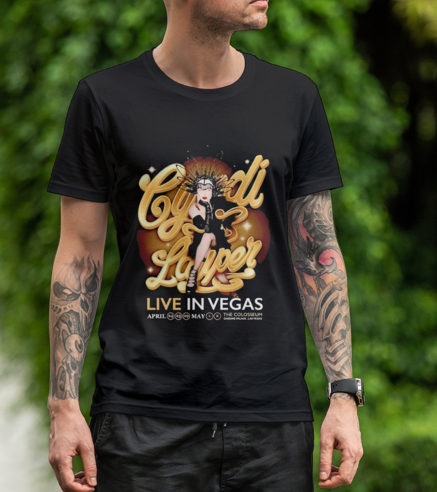 Cyndi Lauper Live In Vegas April May The Colosseum Caesars Palace T-Shirt