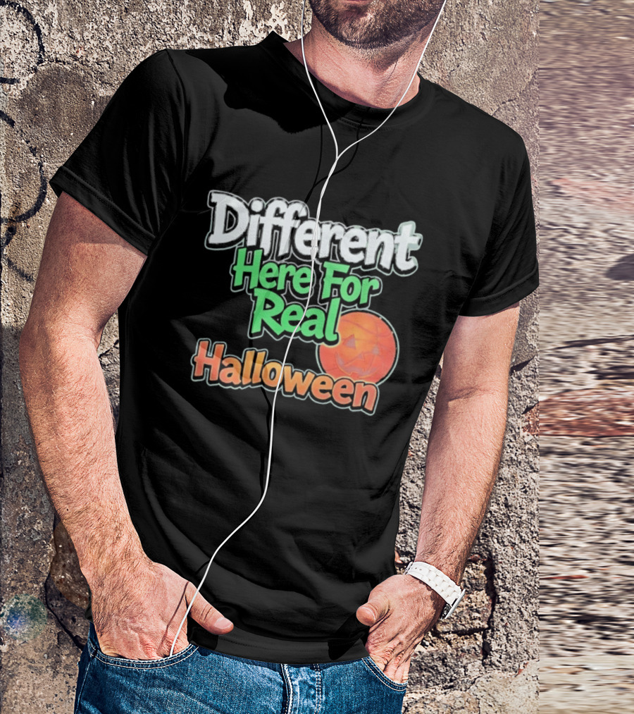 Different Here For Real Halloween Pumpkin Basketball T-Shirt