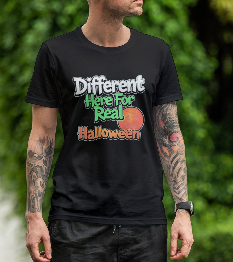 Different Here For Real Halloween Pumpkin Basketball T-Shirt