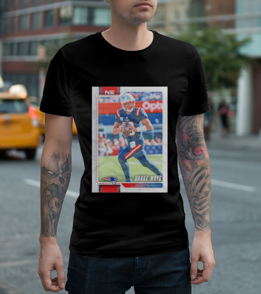 New England Patriots Drake Maye 2026 Topps Quarterback Football Card T-Shirt
