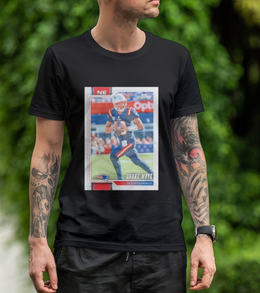 New England Patriots Drake Maye 2026 Topps Quarterback Football Card T-Shirt
