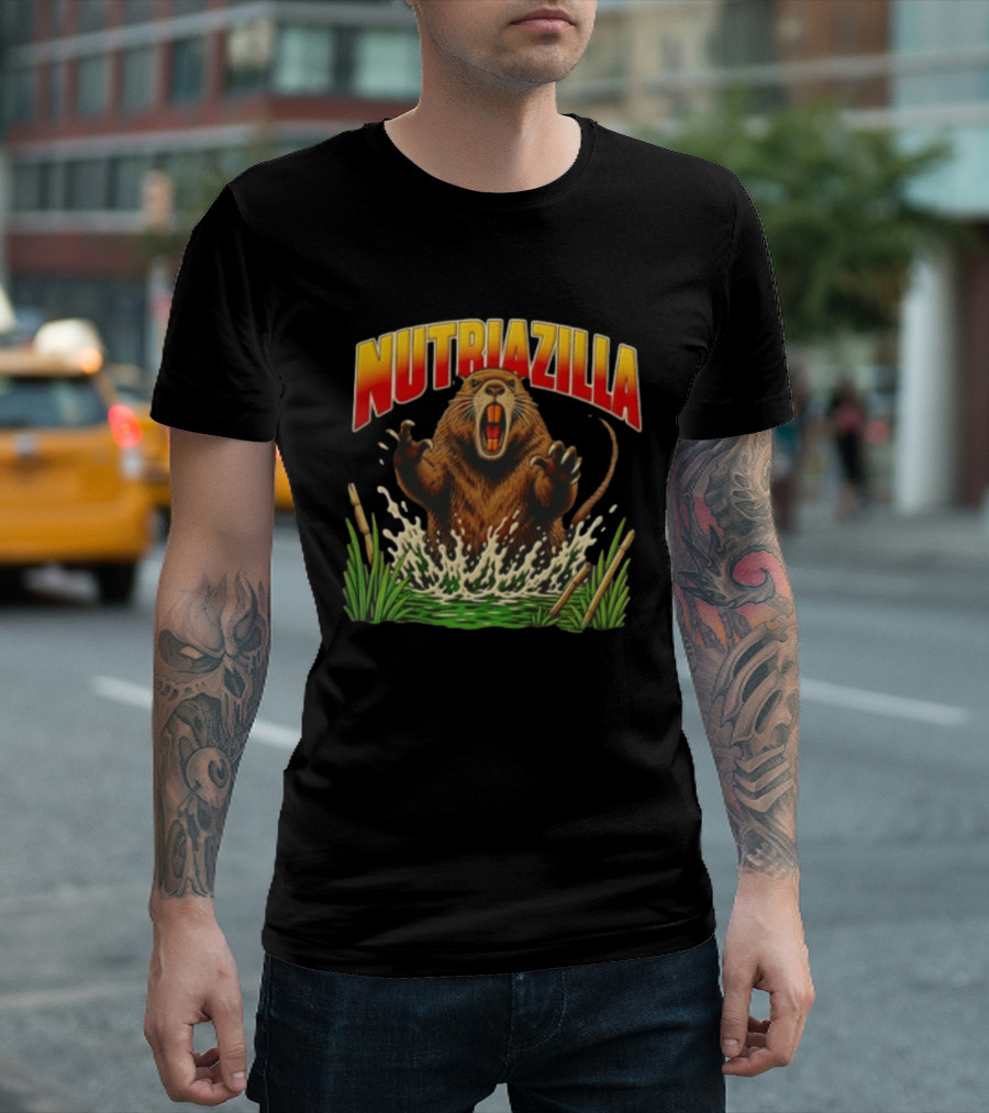 Nutriazilla Giant Nutria Emerging From Water T-Shirt