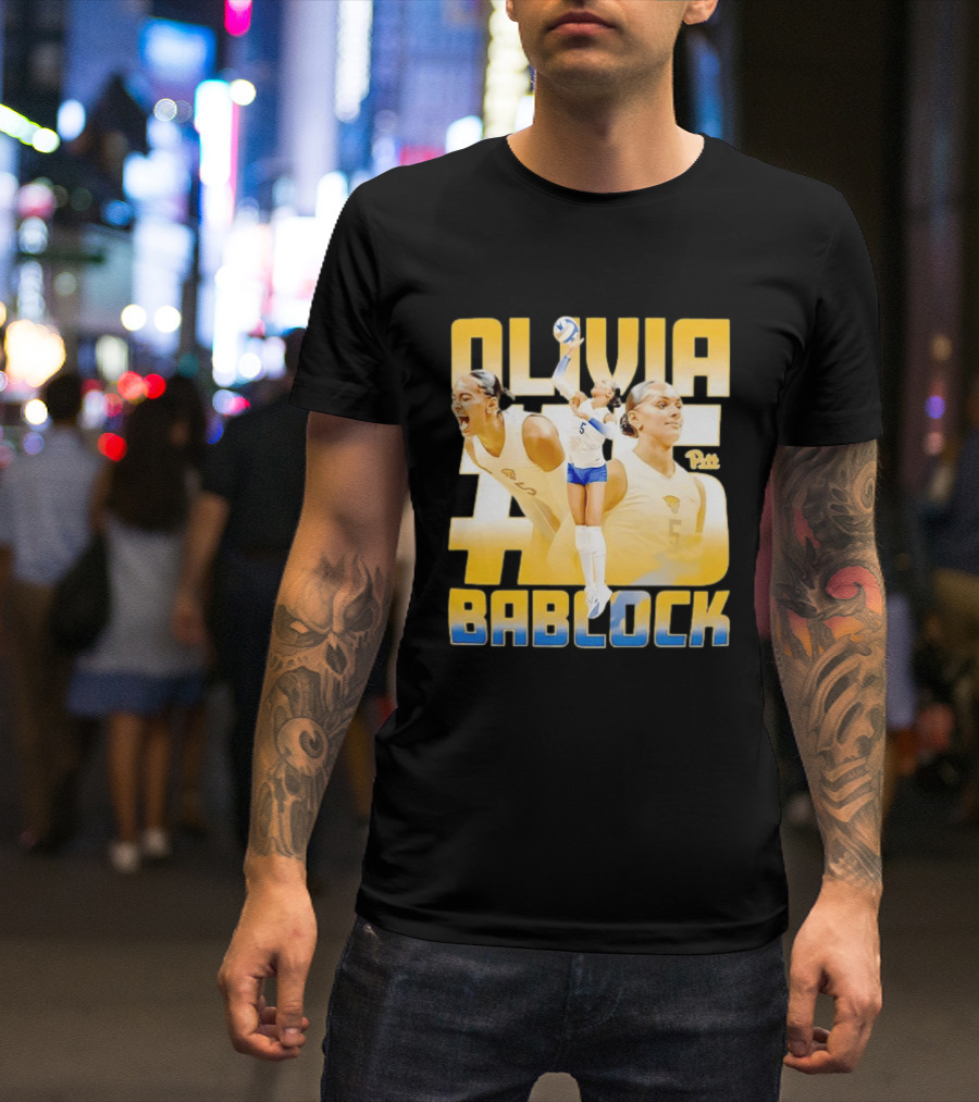 Olivia Bablock Pitt Panthers Volleyball Number 5 T-Shirt