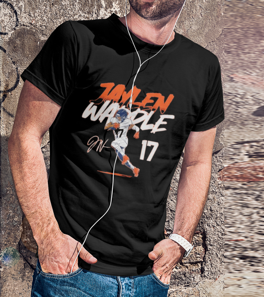 Jaylen Waddle 17 Denver Broncos Pose T-Shirt