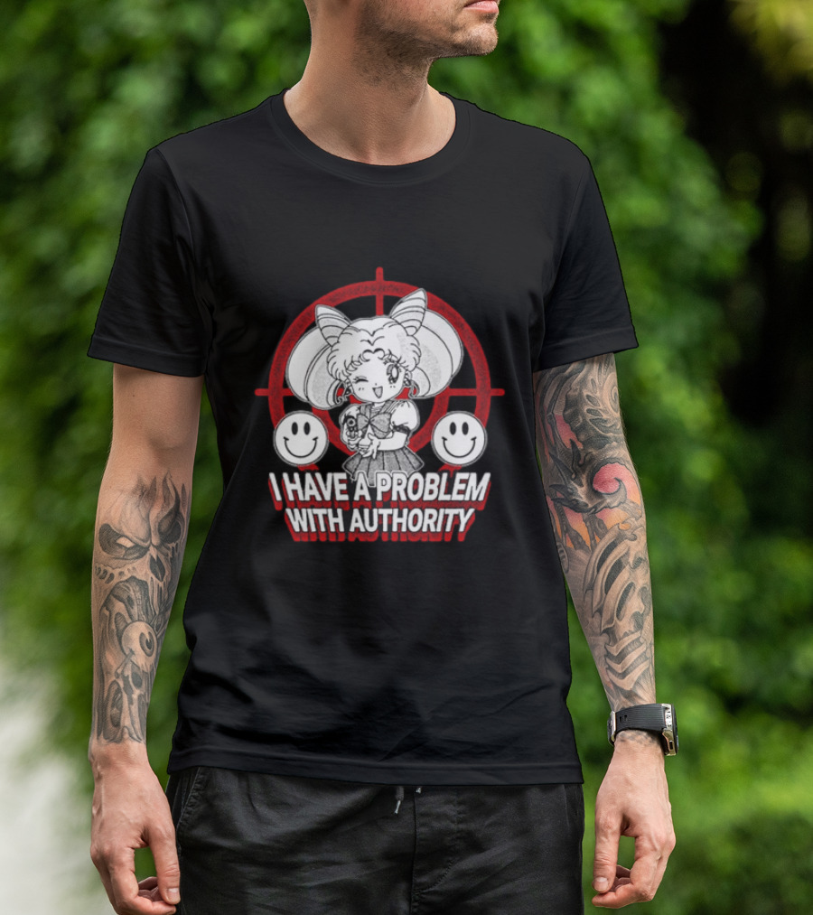 Sailor Moon I Have A Problem With Authority Anime Character Target Smiley Faces T-Shirt
