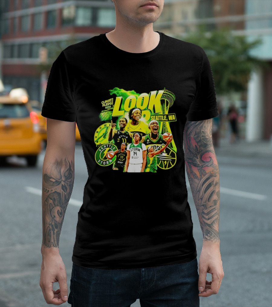 Seattle Storm Basketball Look Up Climate Pledge Arena Seattle WA T-Shirt