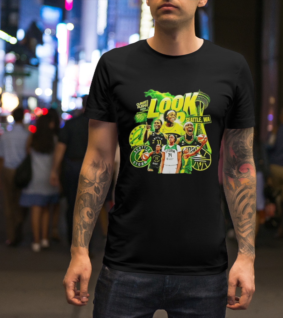 Seattle Storm Basketball Look Up Climate Pledge Arena Seattle WA T-Shirt