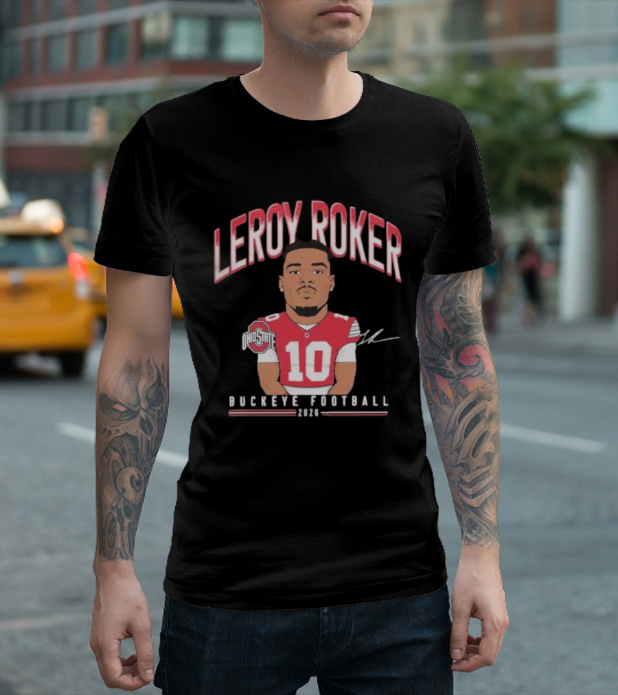 Leroy Roker Ohio State Buckeye Football 2026 Caricature T-Shirt