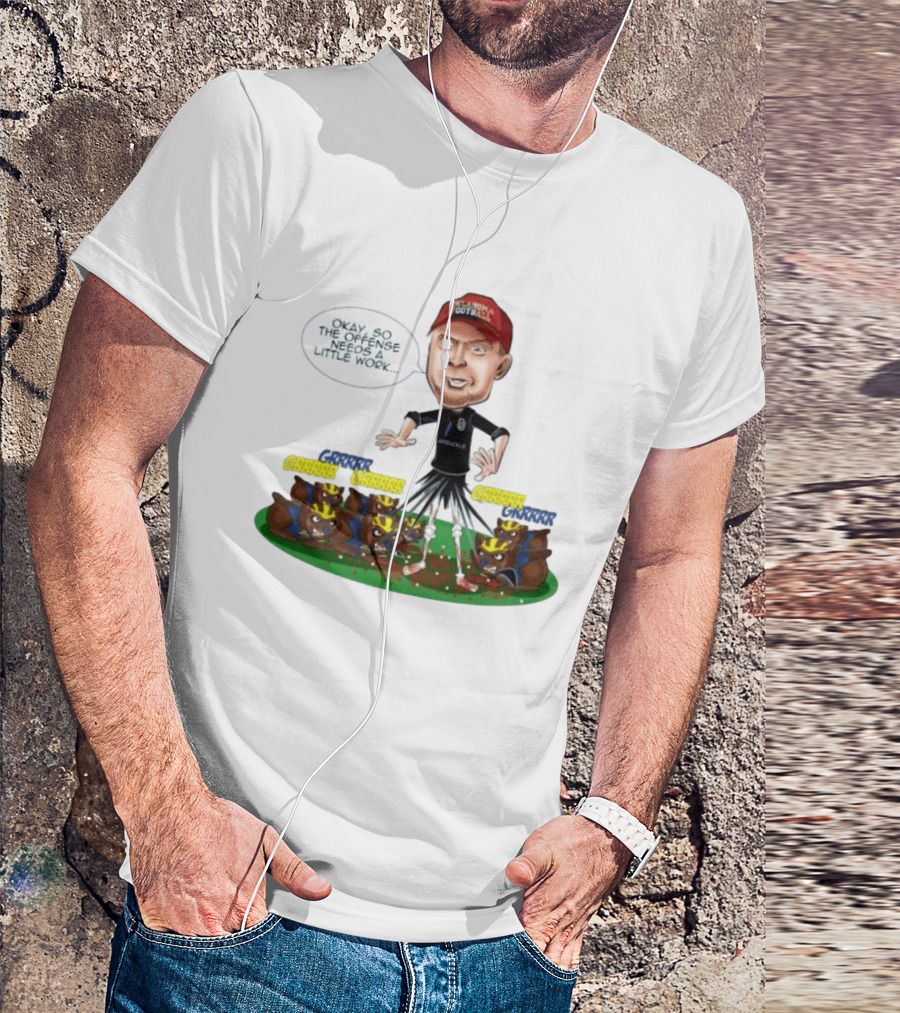 Oklahoma Football Coach Arbuckle Offense Skeleton Cartoon Needs A Little Work T-Shirt