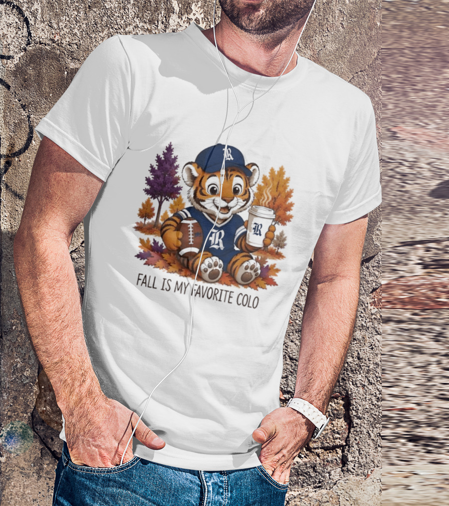 R Tiger Football Fall Is My Favorite Color Autumn Leaves T-Shirt