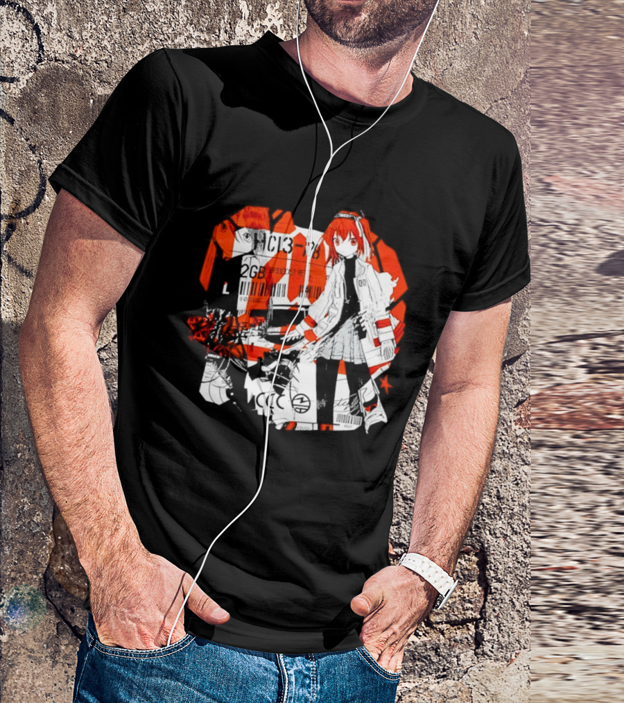 Anime Girl Broadcast Ret Cyberpunk Aesthetic Red Neon T-Shirt