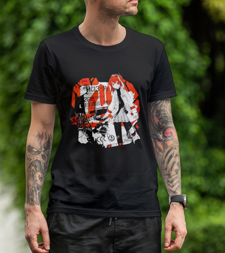 Anime Girl Broadcast Ret Cyberpunk Aesthetic Red Neon T-Shirt