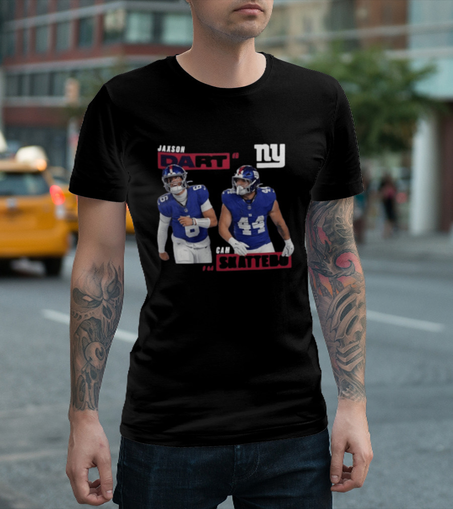 NY Giants Jaxson Dart Cam Skattebo Football Players T-Shirt