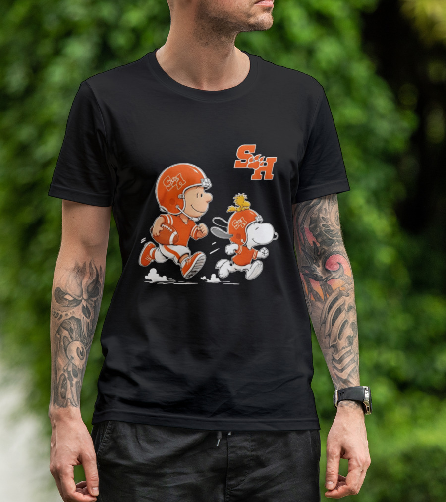 Charlie Brown And Snoopy Sam Houston Bearkats Football 2026 T-Shirt