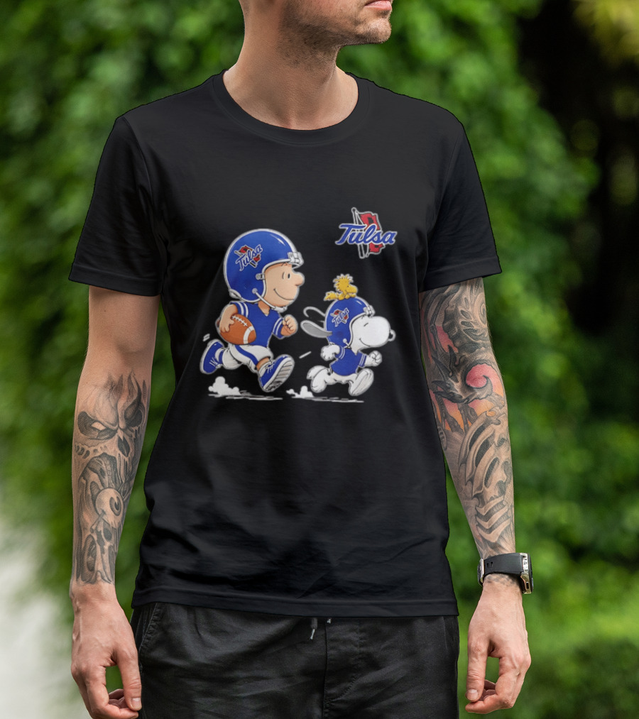 Tulsa Golden Hurricane Football 2026 Charlie Brown Woodstock Snoopy T-Shirt