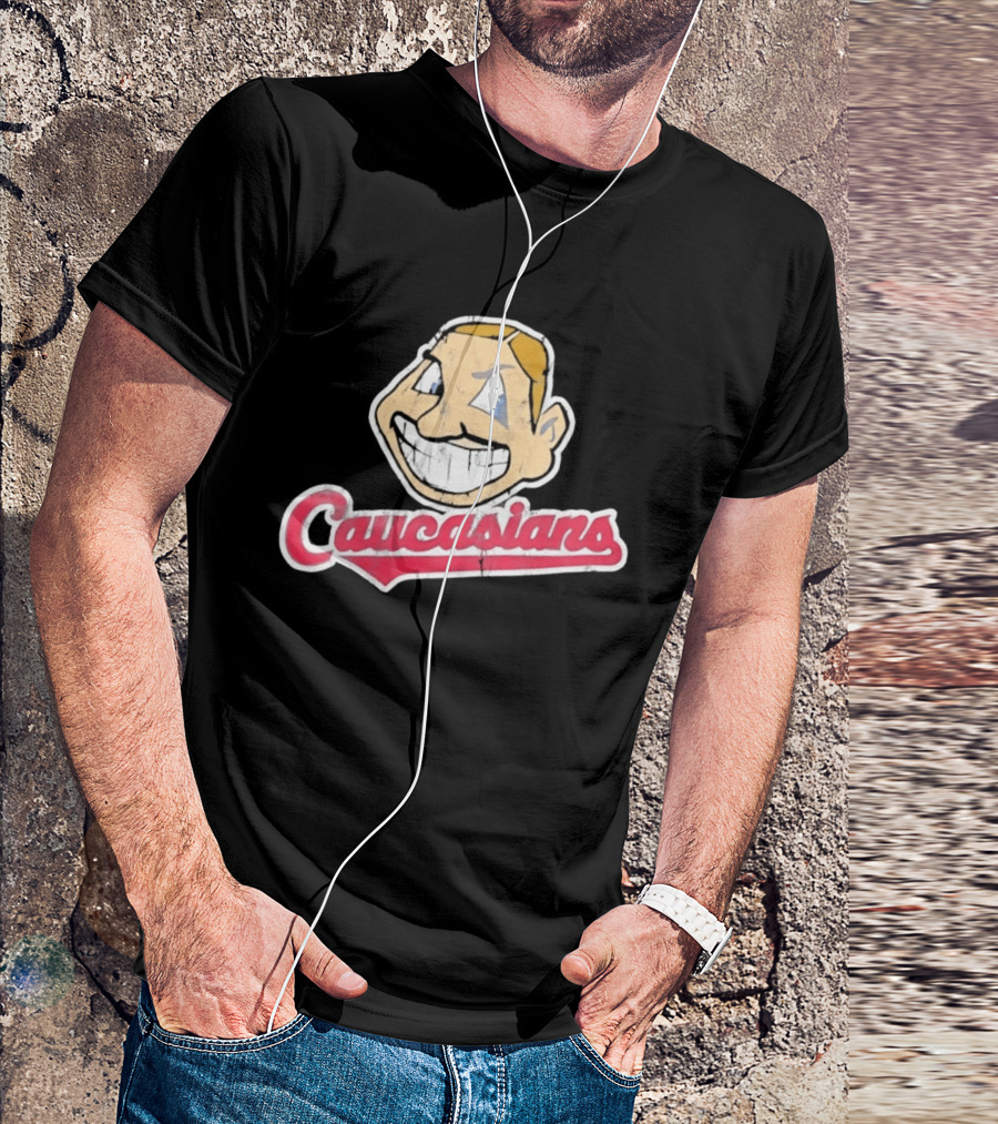 Caucasians Distressed Satire Grinning T-Shirt