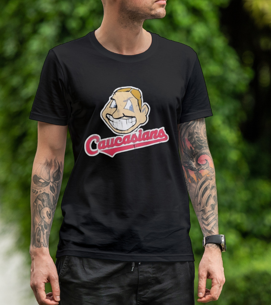 Caucasians Distressed Satire Grinning T-Shirt