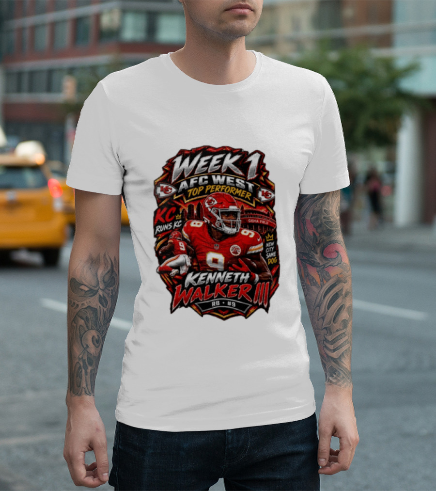 Kenneth Walker Kansas City Chiefs Week 1 NFC West Top Performer T-Shirt
